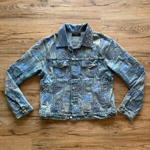 Amiri Bandana Patchwork Denim Jacket – Blue Bandana – FW19